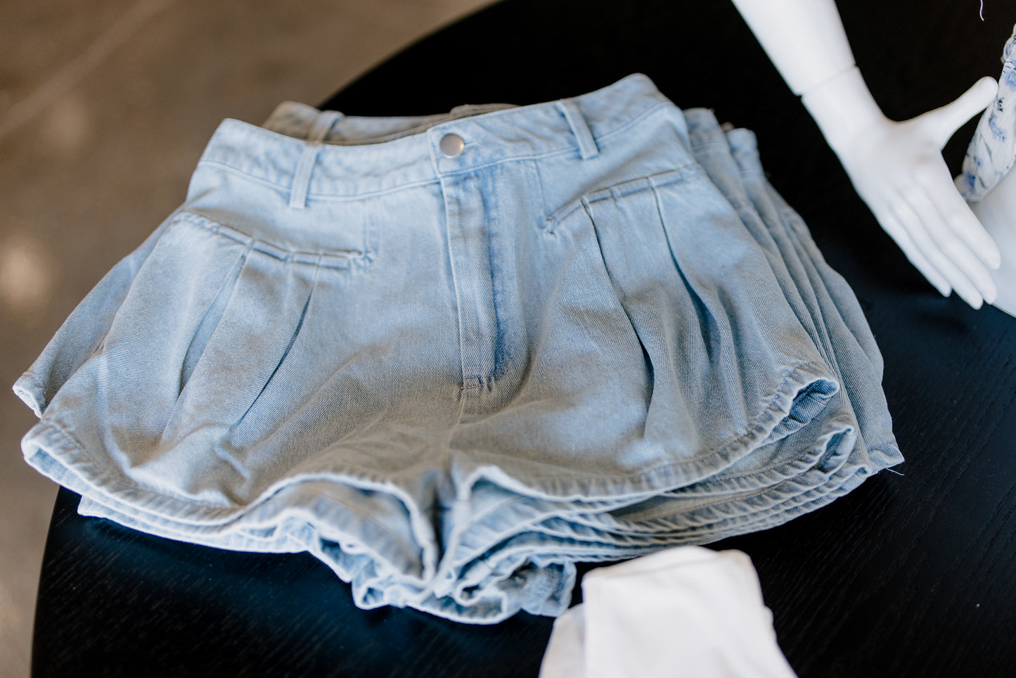 Flare Denim Shorts