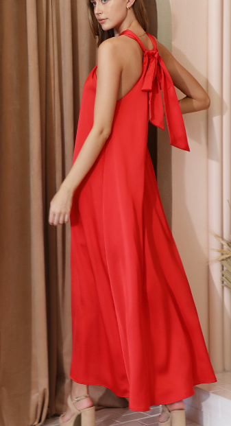 Satin Cut Out Maxi Dress