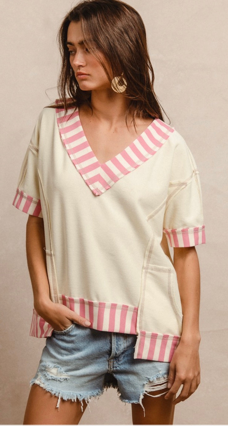 Petal Creme Stripe Top
